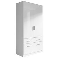 Omara S Klasičnimi Vrati Celle, Bela - bela/barve aluminija, Design, umetna masa/leseni material (91/197/54cm) - Carryhome