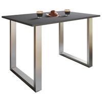 Jedilna Miza Xona, Antracit, Srebrna, 140x80cm - srebrne barve/antracit, Basics, kovina/leseni material (140/80/76cm) - MID.YOU