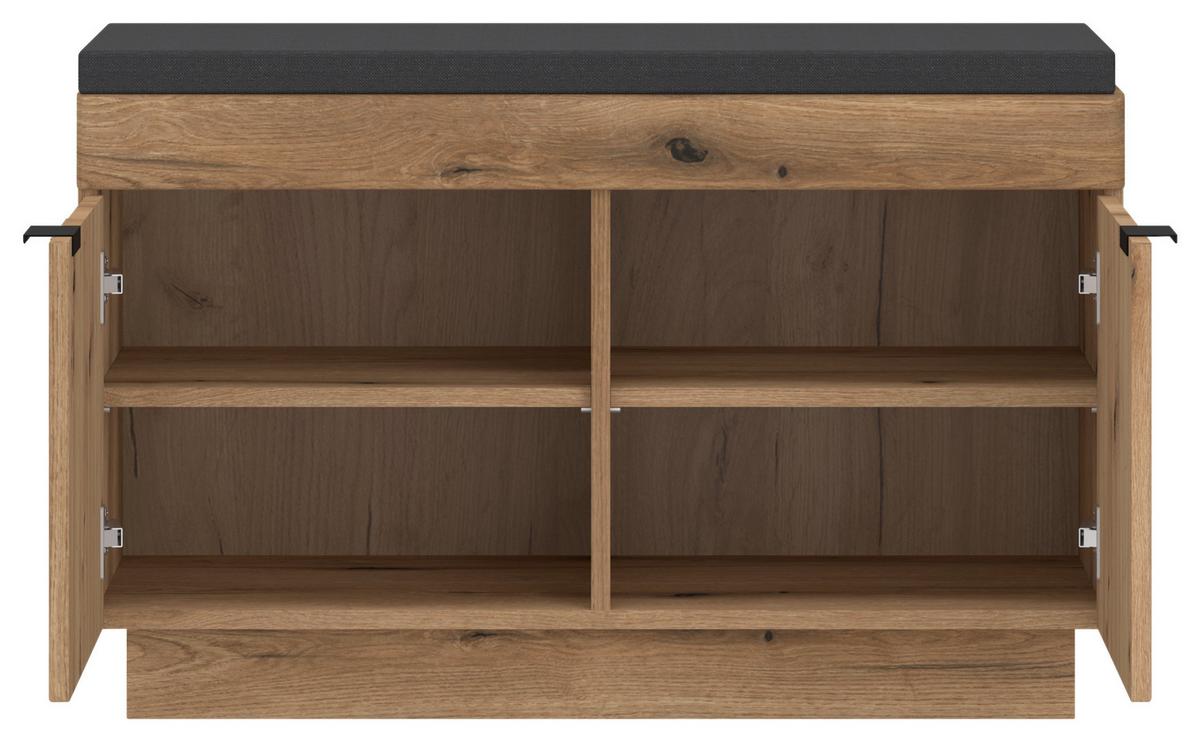 Bancă pentru hol DELAMAR - culoare lemn stejar, Trend, material pe bază de lemn (88,2/57,5/39,6cm) - Modern Living