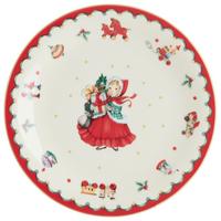 Dessertteller XMAS mit Weihnachtsmotiv Ø ca. 21cm - Weiss/Rot, Konventionell, Keramik (21/2,1cm) - Mömax