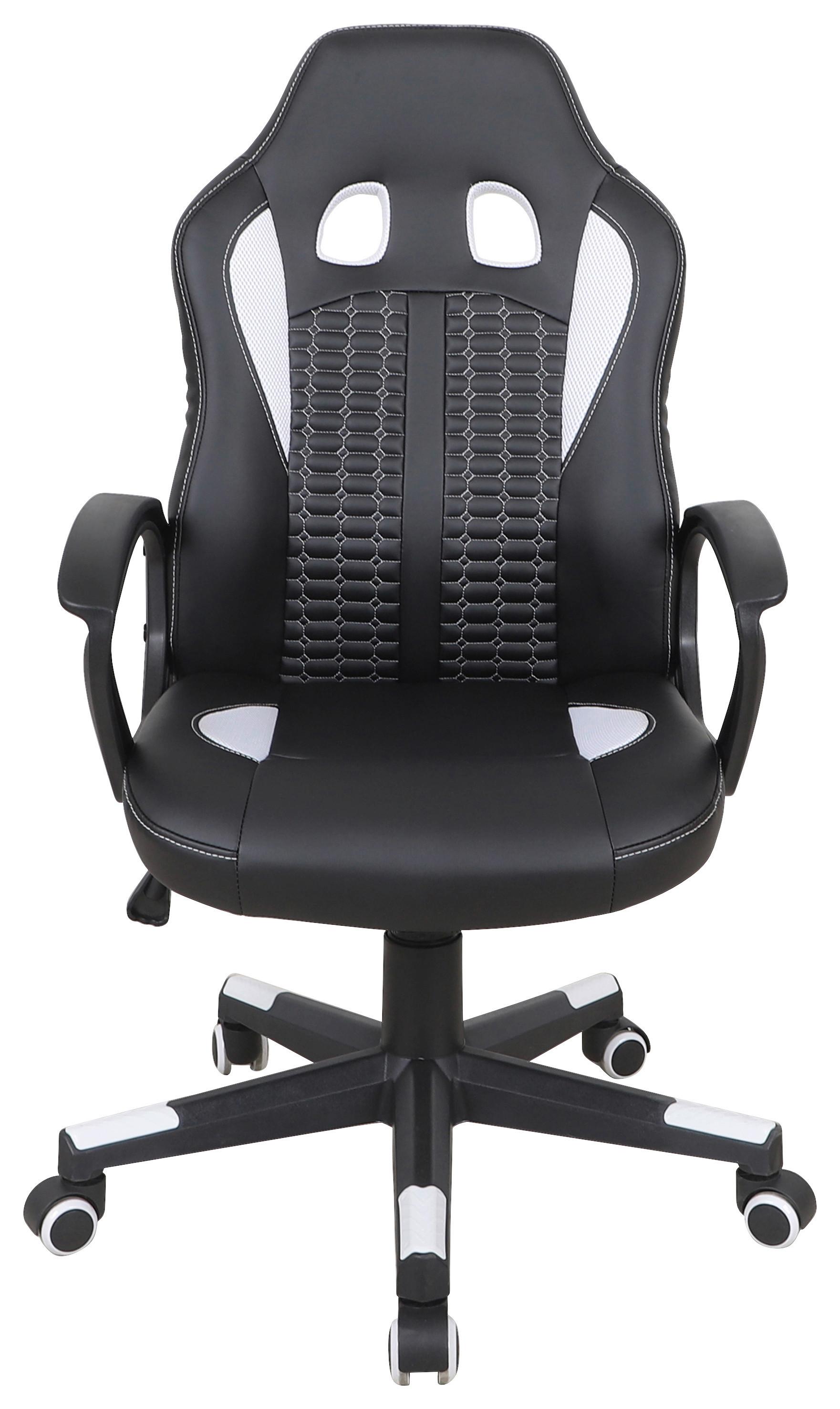 SNURRSTOL LIA -BASED- - vit/svart, Modern, textil/plast (56/104-113/64cm) - Based