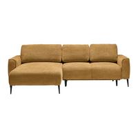 Ecksofa Custom Bernsteinfarben - Bernsteinfarben/Schwarz, MODERN, Textil/Metall (164/85/255cm) - Mömax
