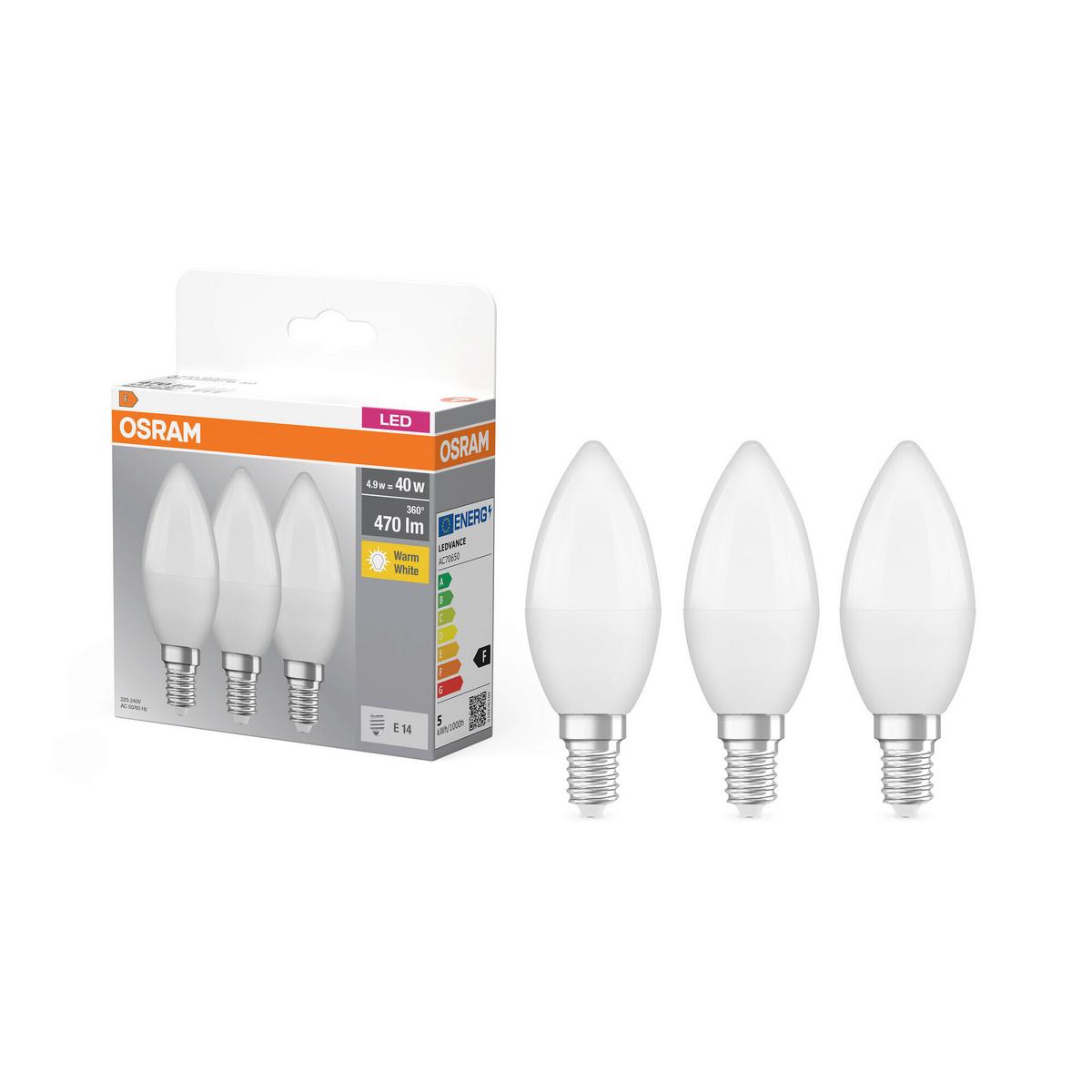 ŻARÓWKA LED BASECLB40 4,9W-827 FR - biały, Basics, tworzywo sztuczne (3,5/10,3cm) - Osram