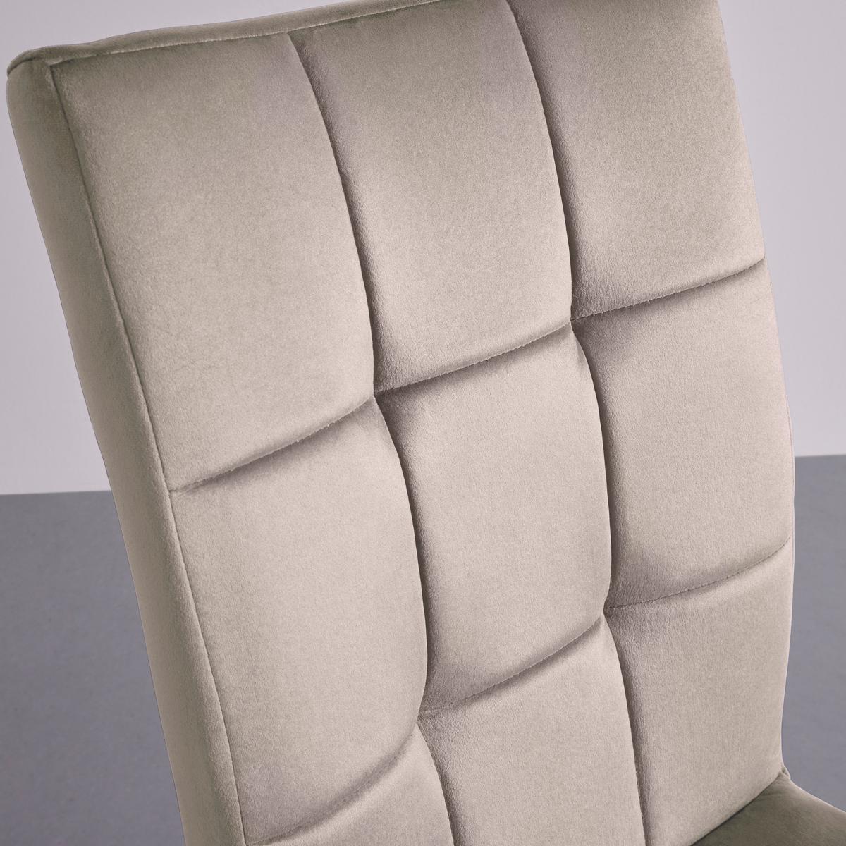 ZESTAW KRZESEŁ NA PŁOZIE MELA - taupe, Modern, metal/tkanina (44/95/60cm) - Bessagi Home