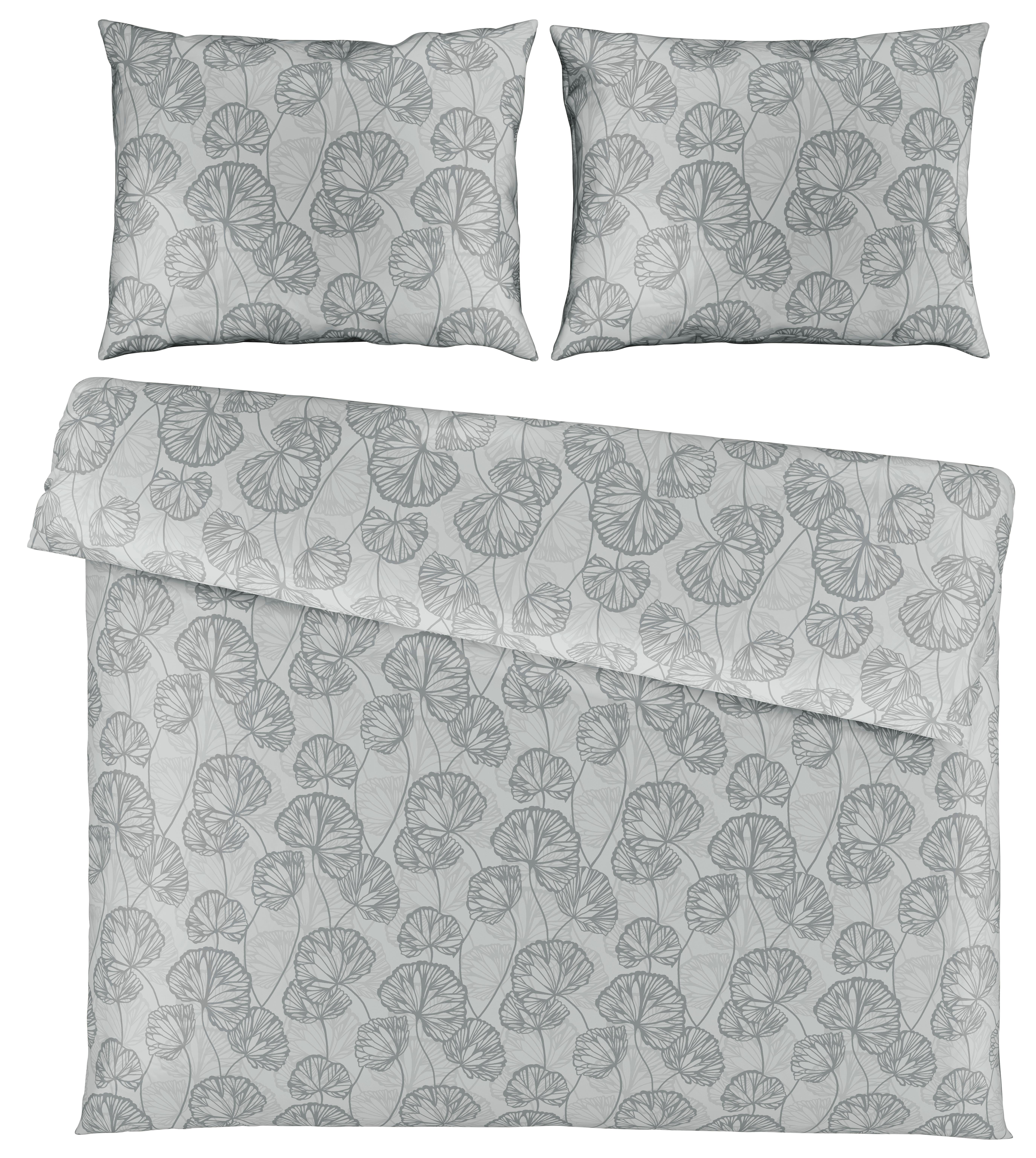 Posteljina Ethens 200x200/2x60x80 Cm - siva, tekstil (200/200cm) - Modern Living
