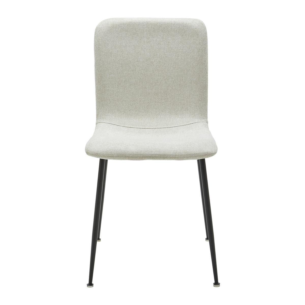 Stuhl Nele Beige Leinenoptik Gepolstert - Beige/Schwarz, MODERN, Holz/Textil (43/83/56cm) - Bessagi Home