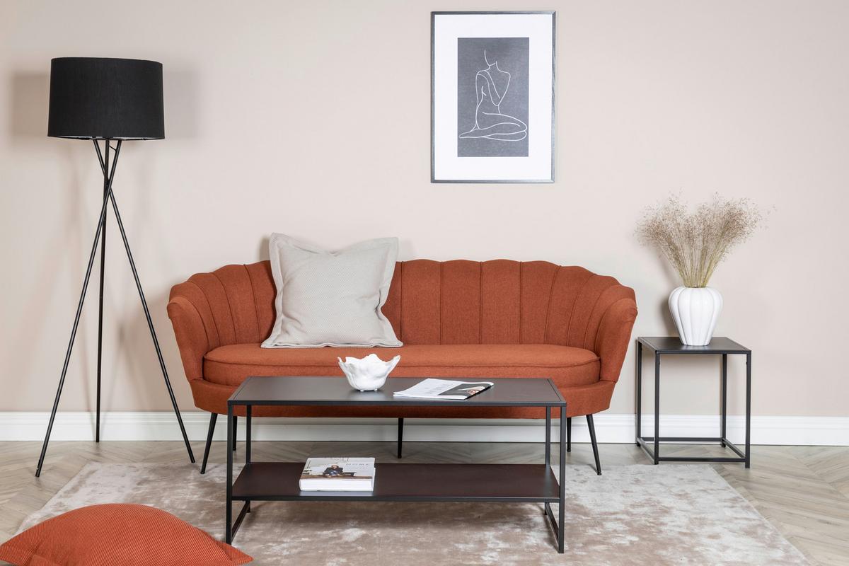 Sofa Calais ca. 180 cm Rostfarben - Rostfarben/Schwarz, Design, Textil/Metall (180/78.5/78cm) - Livetastic