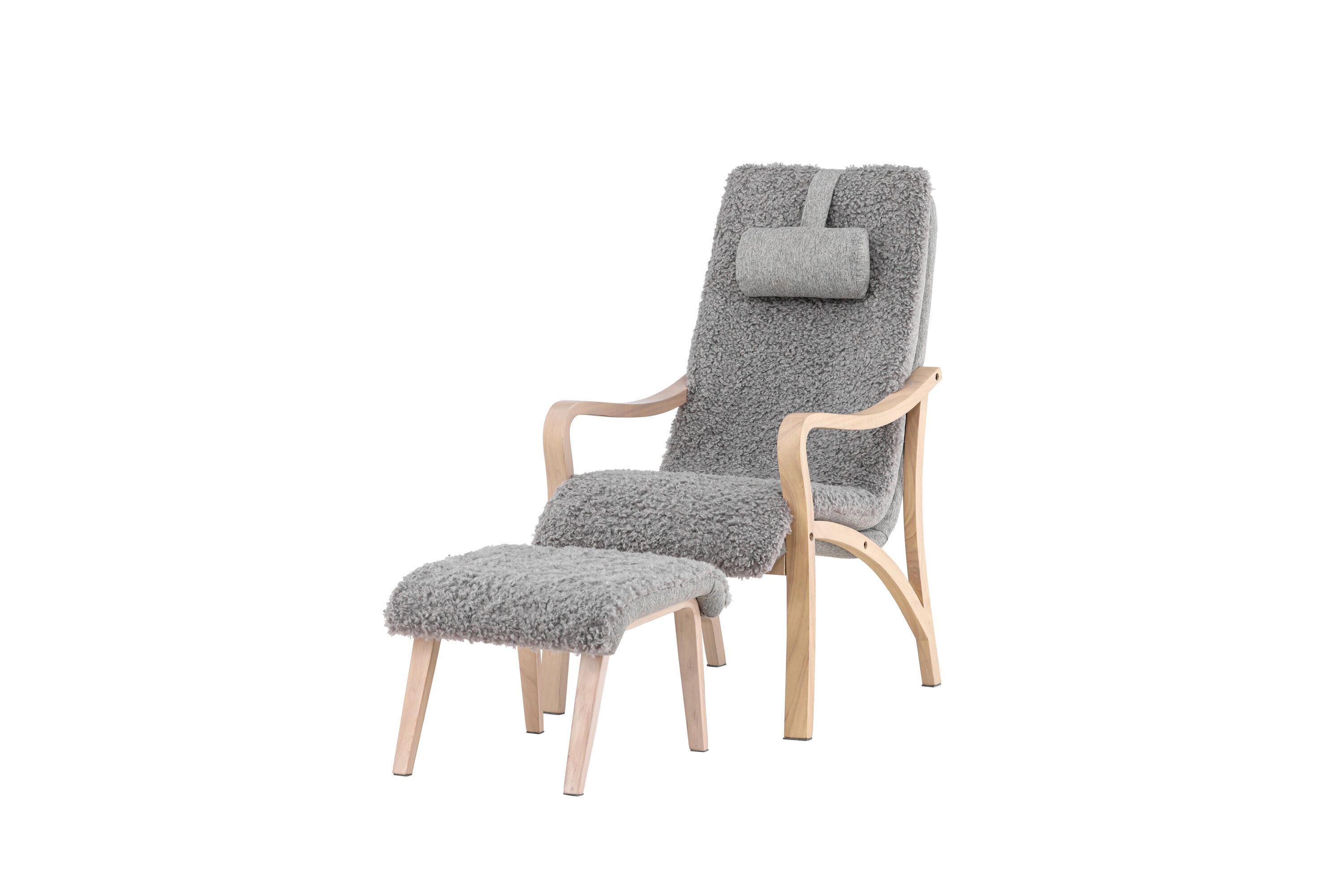 Armlehnstuhl Faro Hellgrau - Eichefarben/Hellgrau, MODERN, Holz/Textil (60/107/89cm) - Livetastic