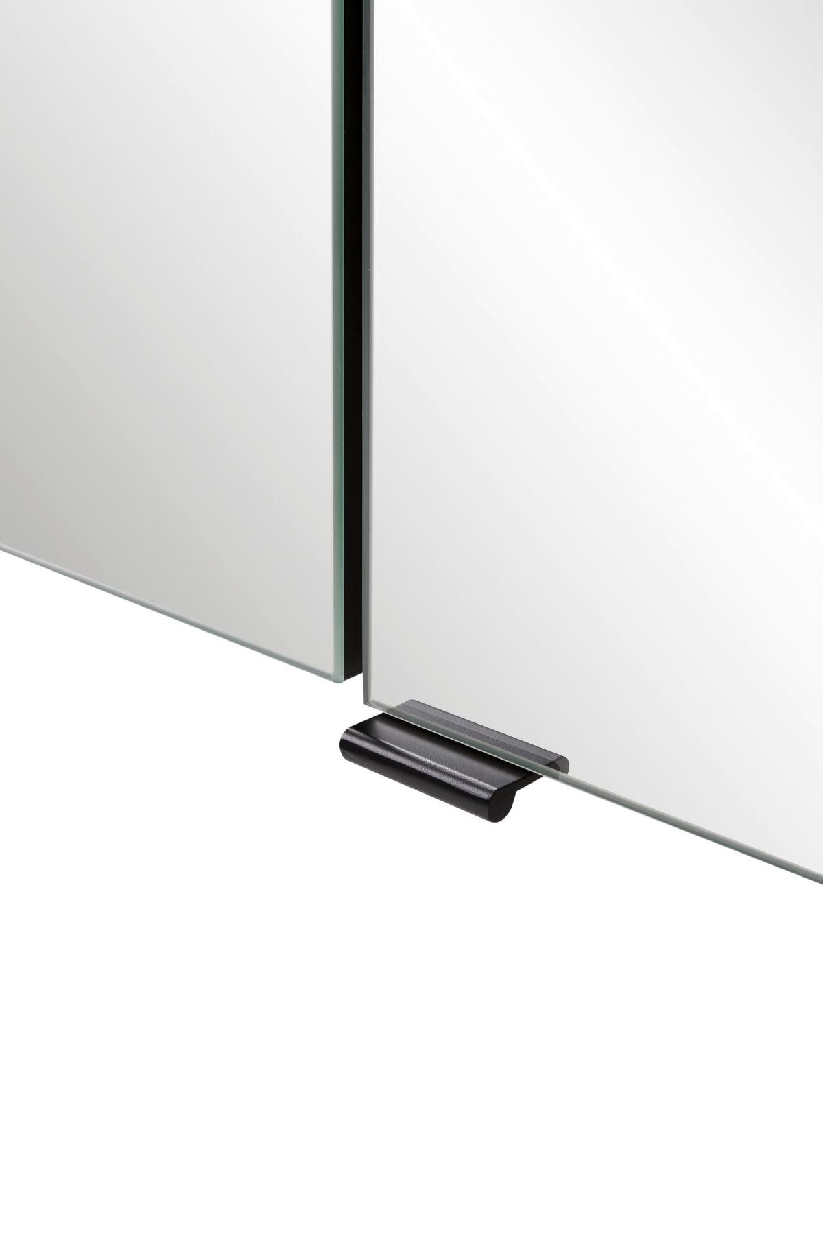 Spiegelschrank Sevilla ca. 80x64 cm Schwarz - Schwarz, MODERN, Glas/Holzwerkstoff (80/64/20cm) - Held