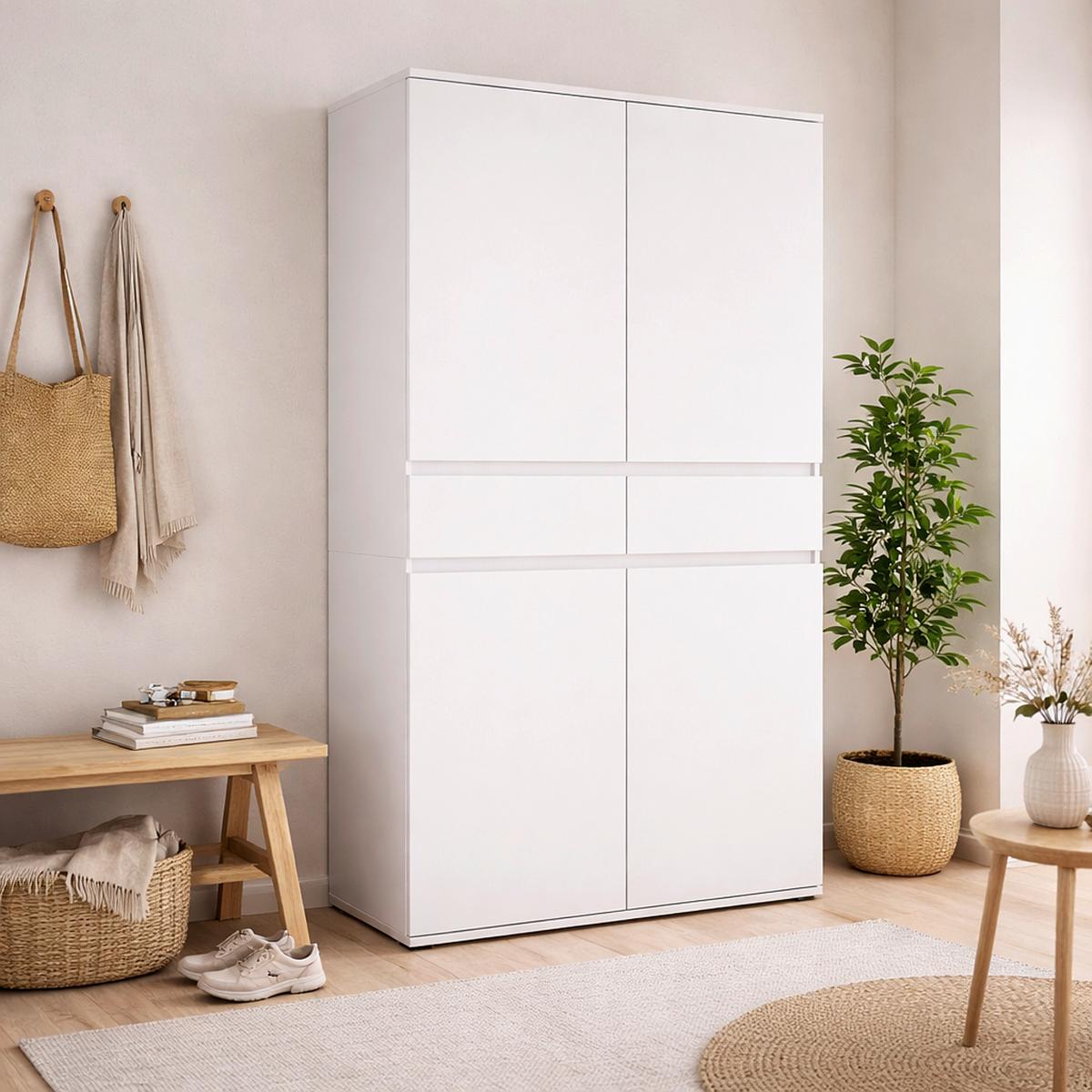 Višenamjenski Ormar Bianco - bijela, Moderno, drvni materijal (100/200/37cm) - Modern Living