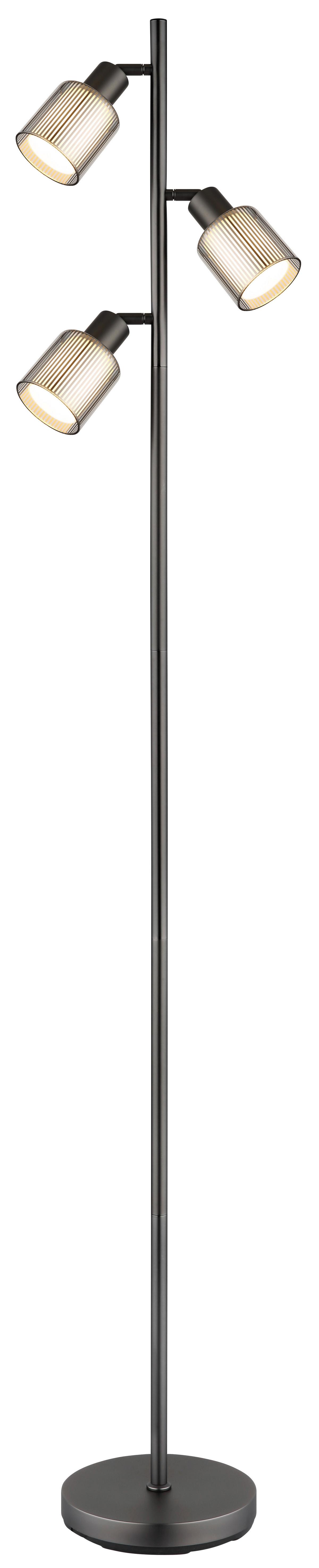 Podna Svjetiljka Villegas - bijela/crni krom, Design, staklo/metal (33/22/161cm) - Globo