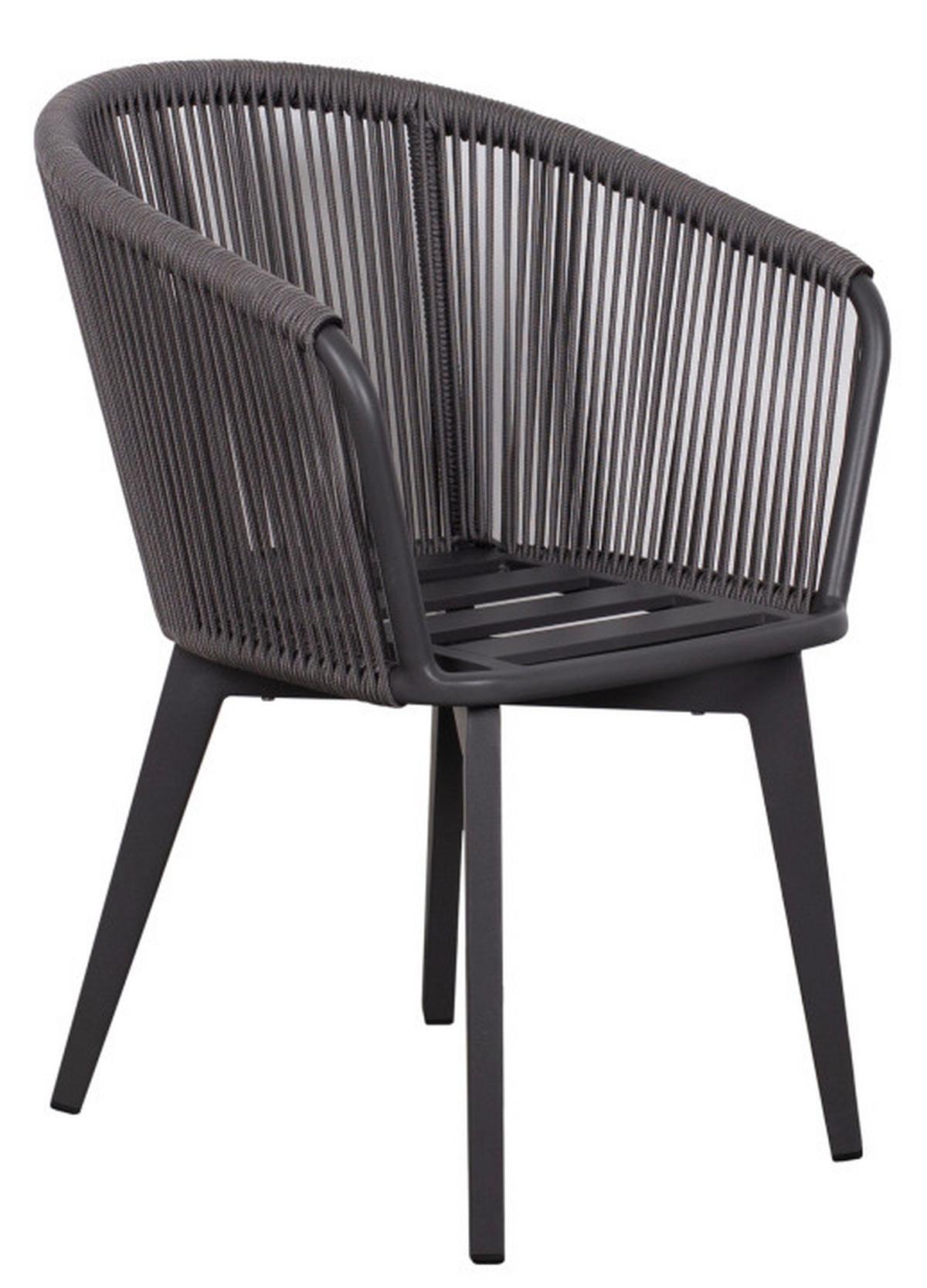 Gartensessel Brescia Grau - Grau, Basics, Kunststoff/Textil (58/78/63cm)