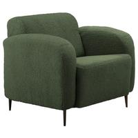 Sessel Marone Dunkelgrün Teddystoff - Dunkelgrün/Schwarz, MODERN, Textil/Metall (85/76/90cm) - Livetastic