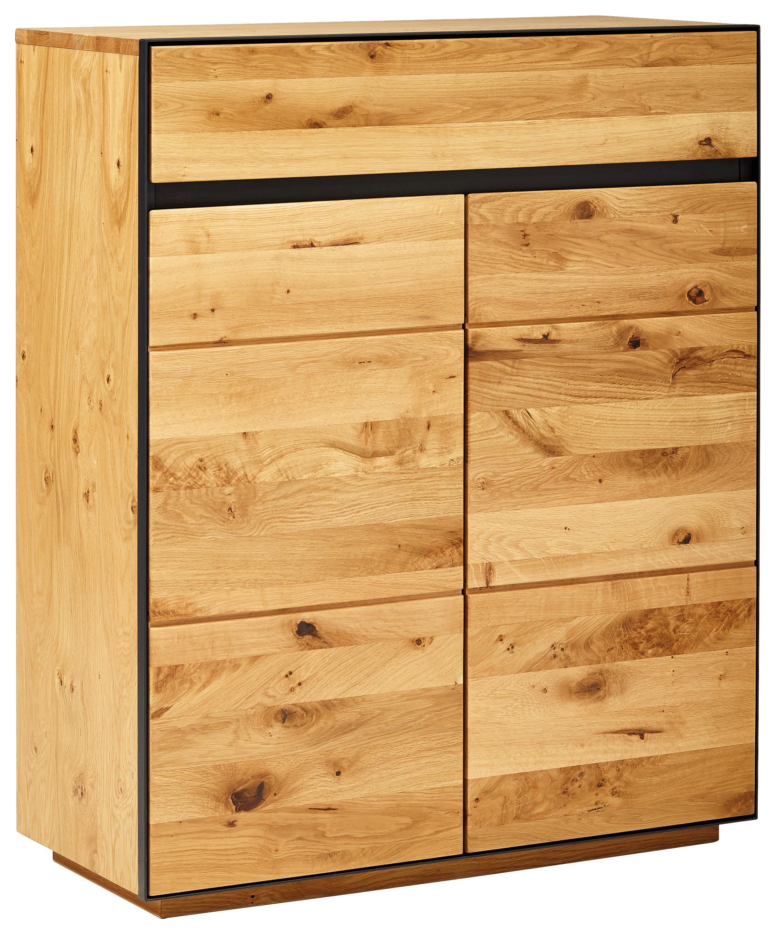 SZAFKA NA BUTY KELIO - kolor dębowy/antracytowy, Natur, metal/drewno (86/104/38cm) - Linea Natura