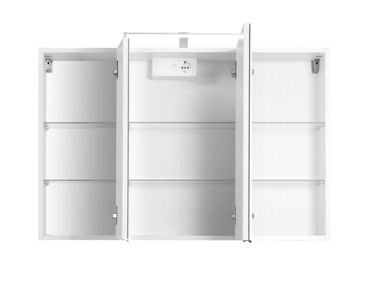 Badezimmer Cardiff ca. 100 cm Weiß mit LED - Weiß, Design, Holzwerkstoff (100cm) - Held