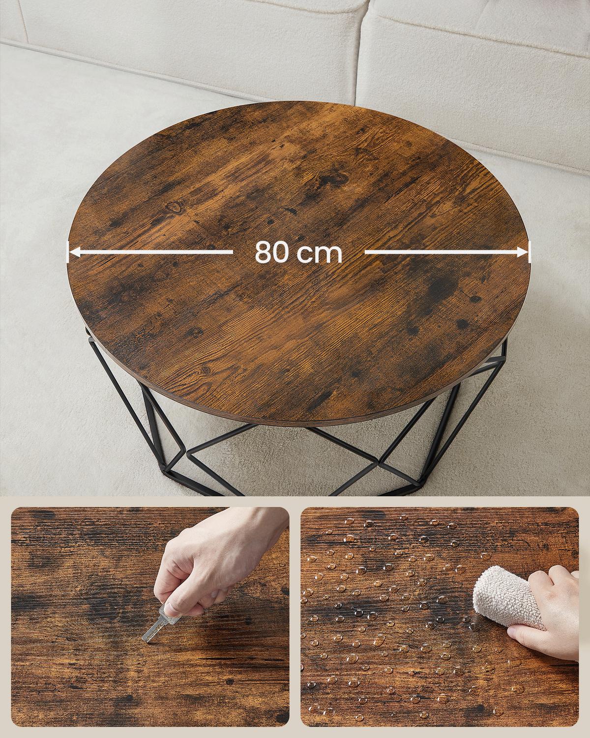 COUCHTISCH COFFEE TABLE - Schwarz/Braun, MODERN, Holzwerkstoff/Metall (80/80/45cm) - MID.YOU