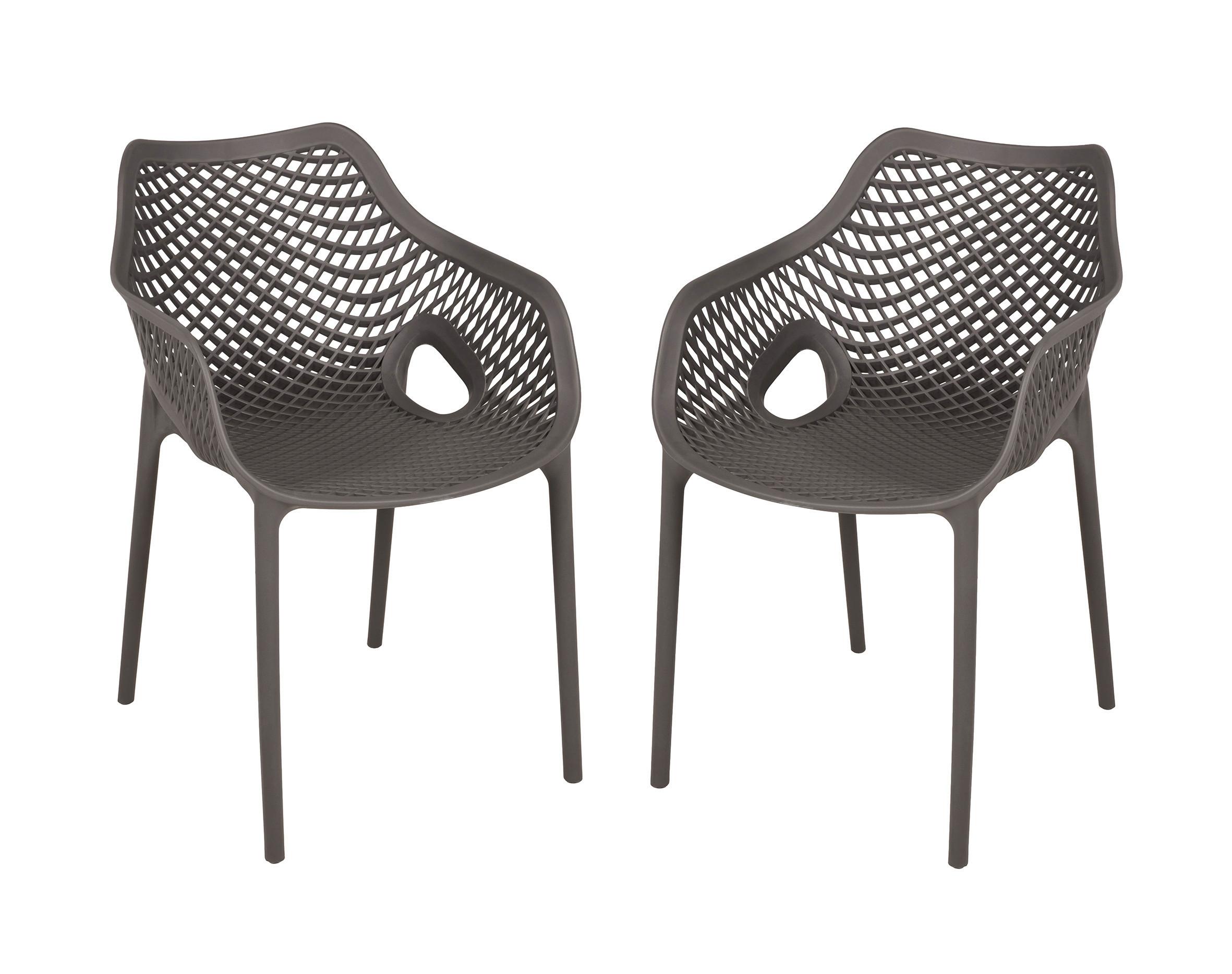 Gartenstuhl-Set Lauria Anthrazit, 2er Set - Anthrazit, MODERN, Kunststoff (53/82/60cm) - Gardenson