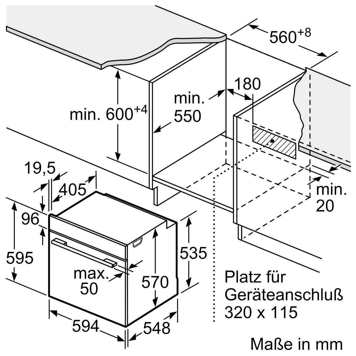 Backofenset HBDMATTBK5 Schwarz - Schwarz, Glas/Metall (60cm) - Bosch