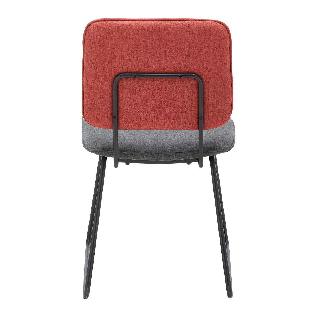 Stuhl Ava Grau/Rot Webstoff Gepolstert - Rot/Schwarz, MODERN, Holz/Textil (49/85/62cm) - Bessagi Home