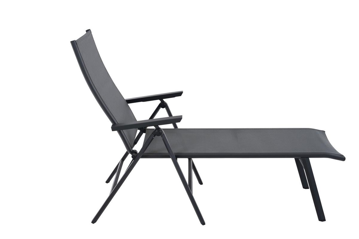 Gartenliege Tauro Anthrazit - Anthrazit, Basics, Kunststoff/Metall (63/99,5/182,5cm) - Siena Garden