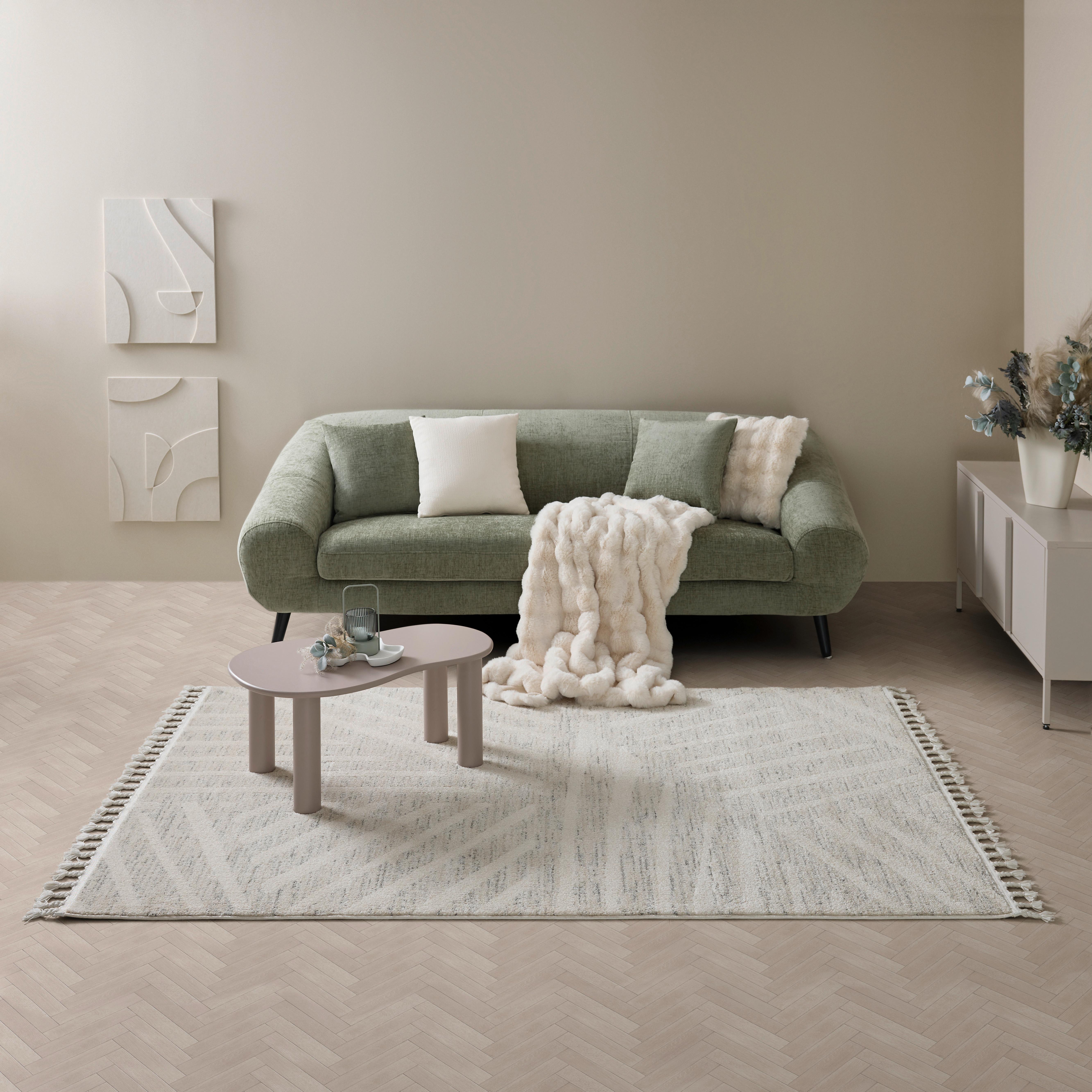 VÄVD MATTA KEL AIR 4 - pärlemor/Alabasterfarben, Modern, textil (190/290cm) - Mömax