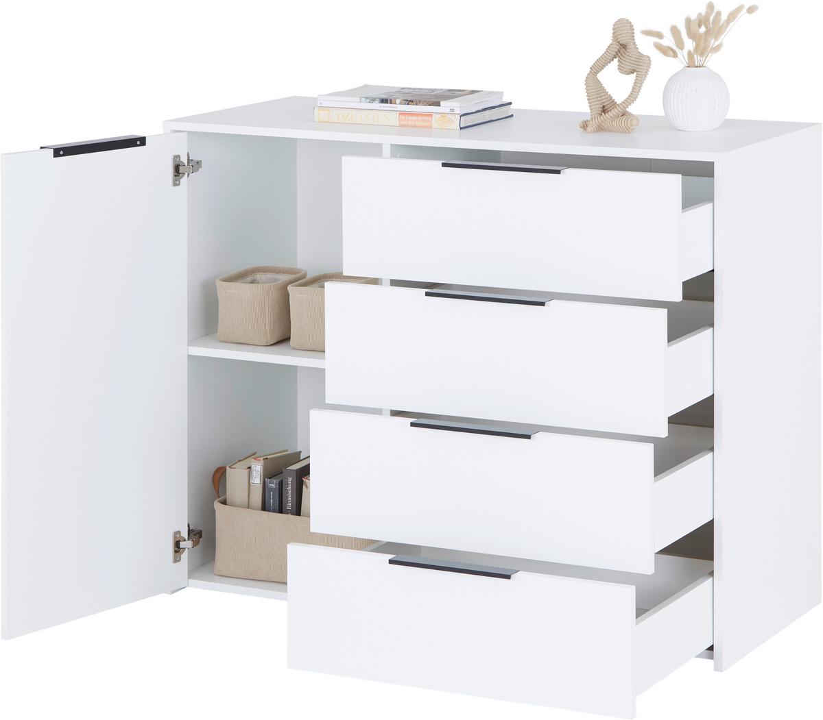Comodă ALAN 3 - alb, Modern, material pe bază de lemn (114,5/93,4/50cm) - Modern Living