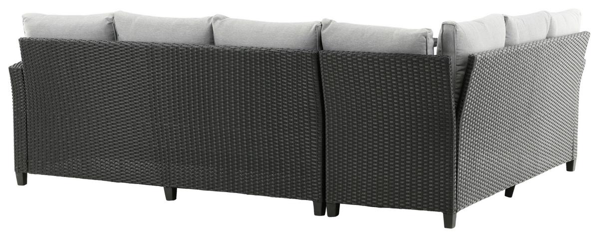 Dining-Loungeset Bentwood ca. 173x227 cm Schwarz - Schwarz, KONVENTIONELL, Kunststoff (173/227cm) - Gardenson