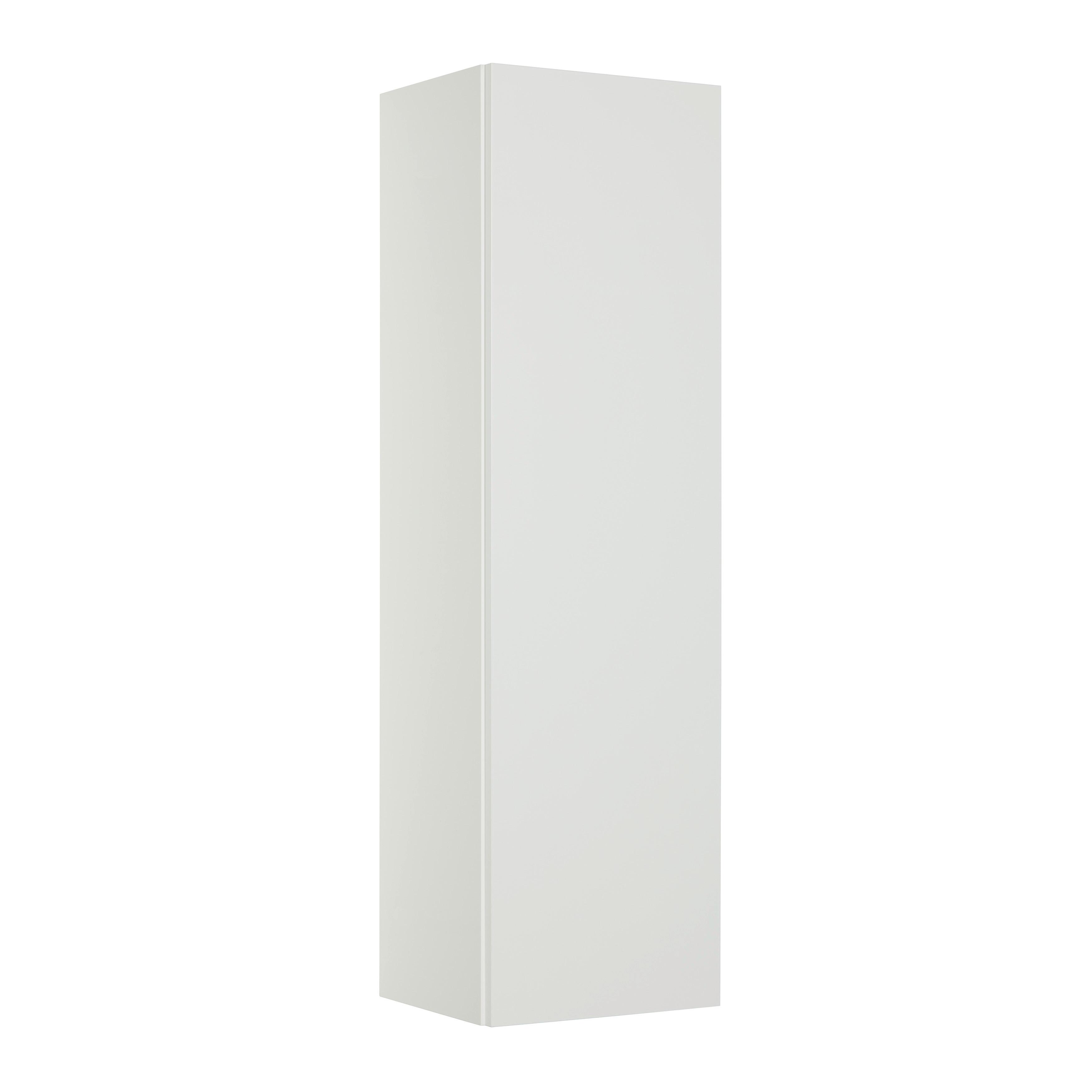 Faliszekrény Wide - Magasfényű fehér, modern, Faalapú anyag (123/35/30cm)