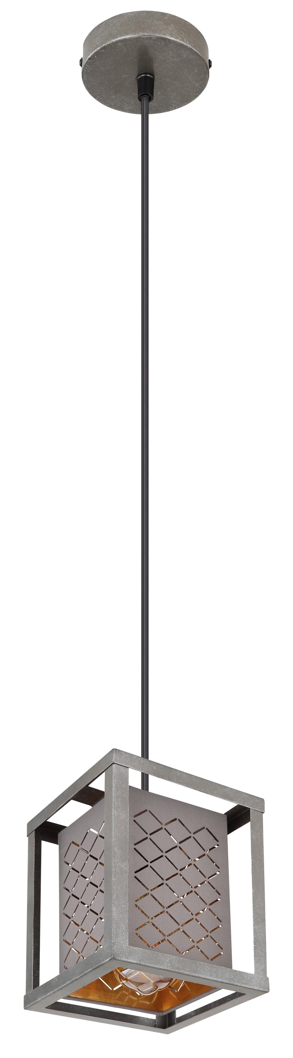 Hängeleuchte Thomas in Multicolor max. 25 Watt - Silberfarben/Goldfarben, Design, Textil/Metall (17/17/120cm) - Globo