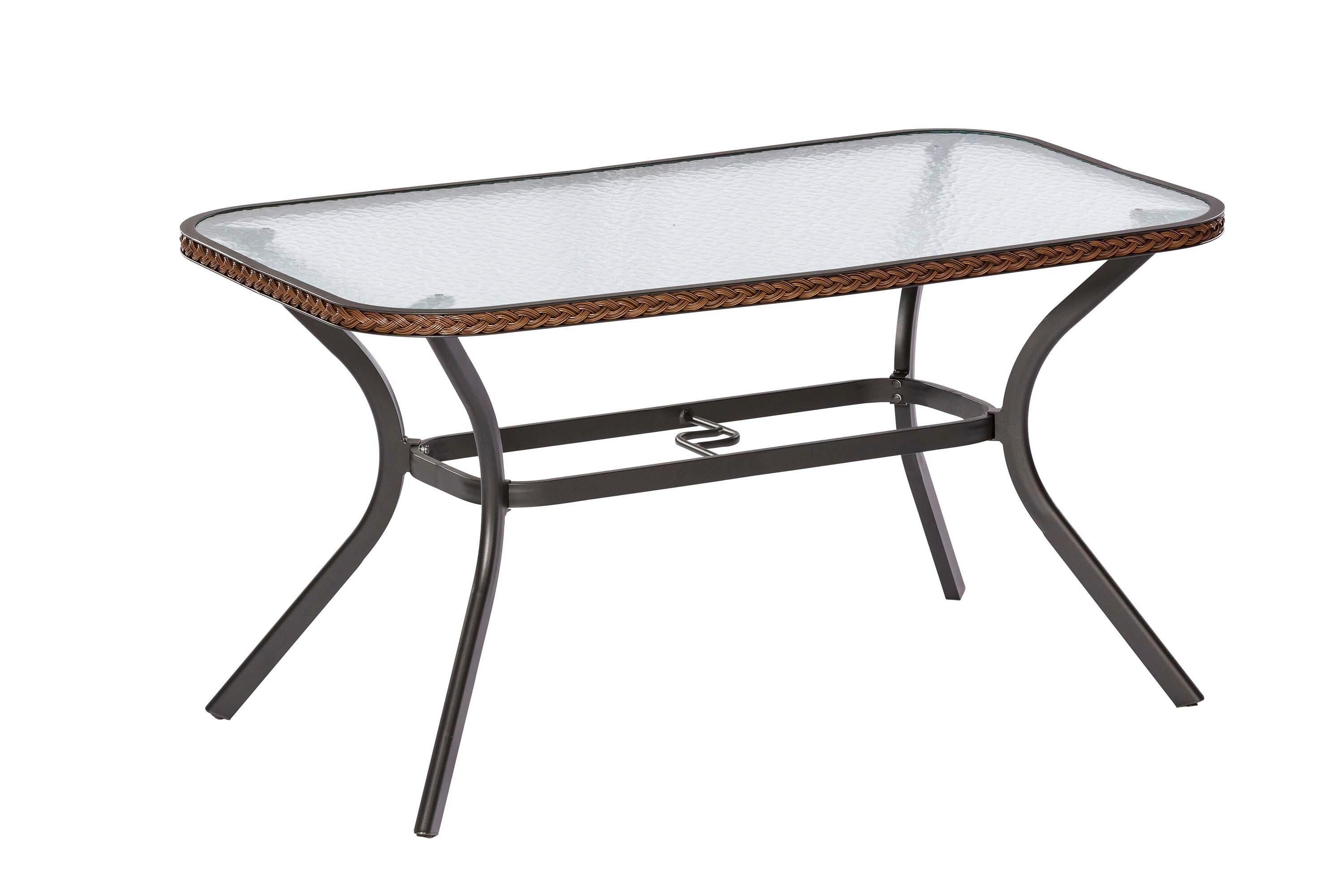 Vrtna Miza Ravenna, Temno Rjava, 150x85cm - temno rjava/barve grafita, Konvencionalno, kovina/umetna masa (150/85/74cm) - Gardenson