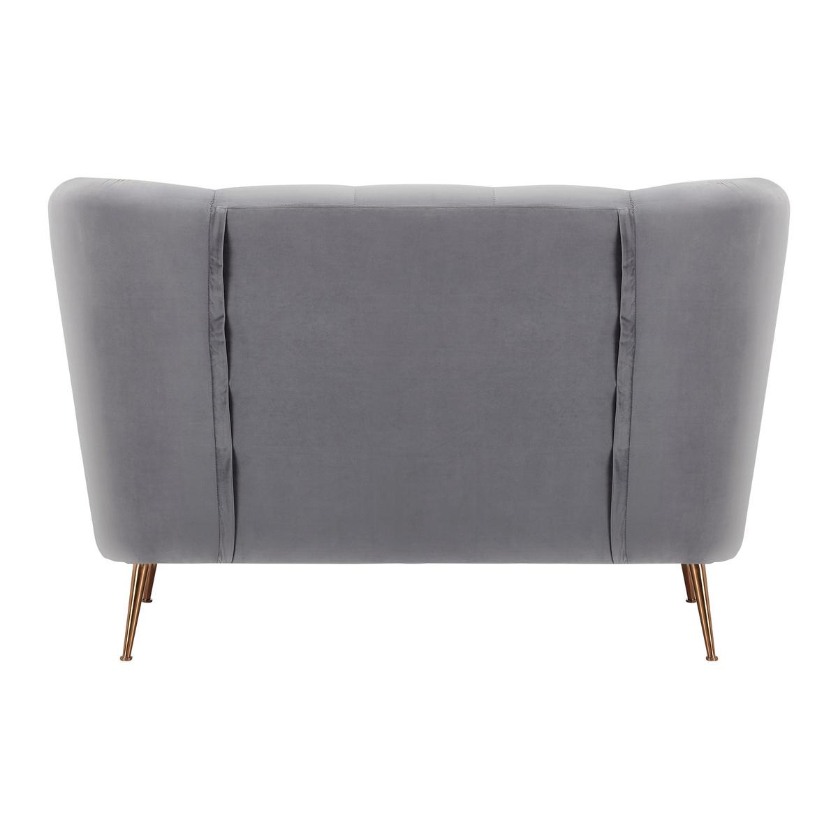 Sofa Linus Hellgrau Samt - Goldfarben/Hellgrau, MODERN, Holz/Textil (148/95/93cm) - Bessagi Home