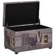 Sitzbox Schriftzug - Dunkelbraun/Multicolor, MODERN, Textil/Weitere Naturmaterialien (65/42/40cm) Sitzbox Schriftzug - Dunkelbraun/Multicolor, MODERN, Textil/Weitere Naturmaterialien (65/42/40cm)