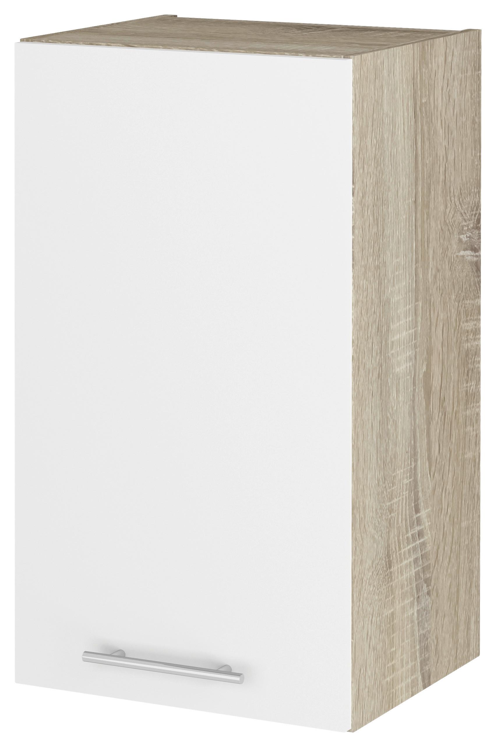 Konyhai Faliszekrény Corina - Sonoma tölgy/fehér, fa/fém (40/72,4/34,6cm)