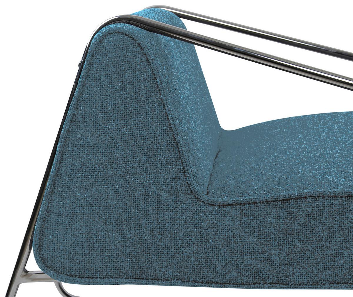 FOTEL DESIGNERSKI NAOMI - niebieski/kolor chromowy, Modern, metal/tkanina (62/85/65cm) - Livetastic