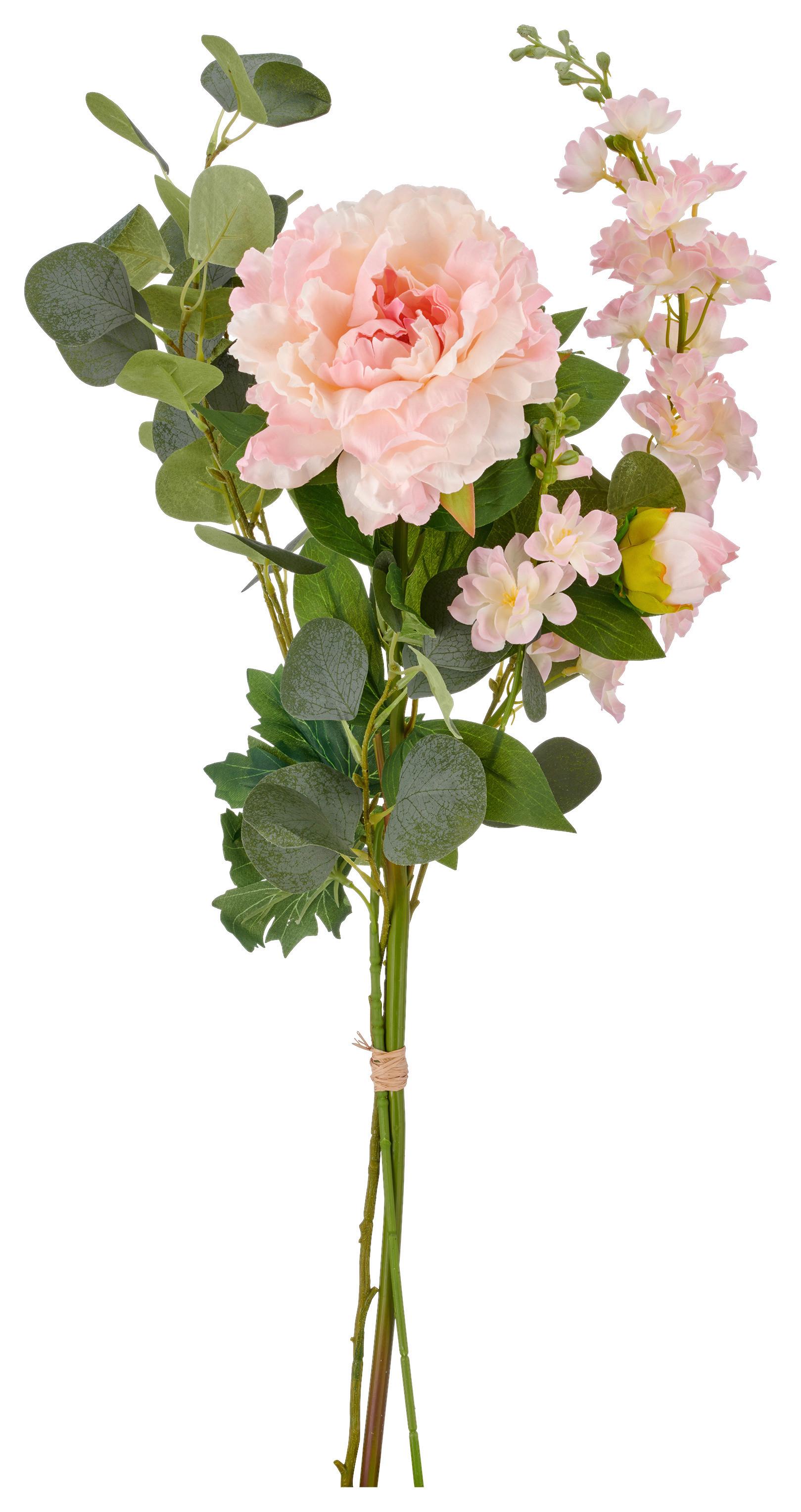 Pfingstrose Peonie-Mix-Bund Rosa ca. 80cm - Rosa/Grün, Basics, Kunststoff/Textil (80cm) - Mömax