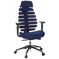 Drehstuhl Ergo Line II Pro Blau/Schwarz ca. 65x131x53cm - Blau/Schwarz, MODERN, Kunststoff/Textil (65/131/53cm) - MID.YOU