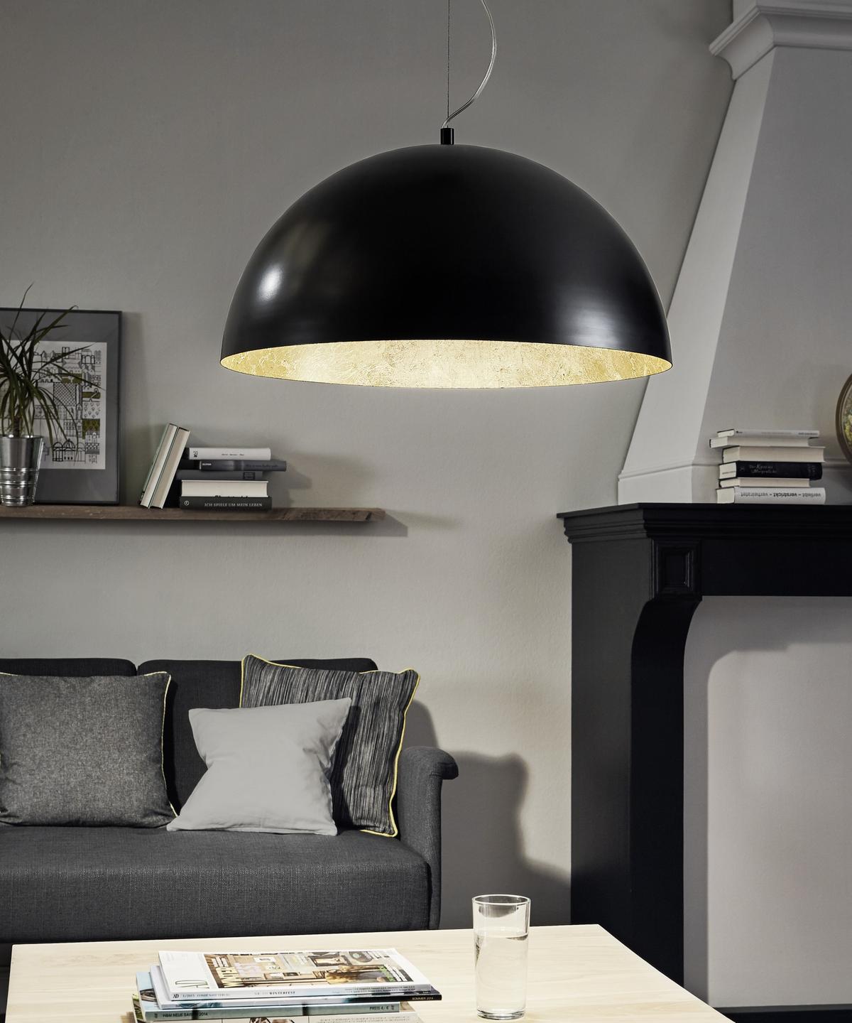 LAMPA WISZĄCA 94935 GAETANO 1 - czarny/kolor złoty, Design, metal (38/150cm) - Eglo