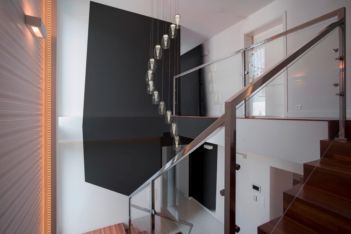 Led Függőlámpa 97291-12cl - krómszínű/átlátszó, Design, üveg/textil (52/200/52cm)