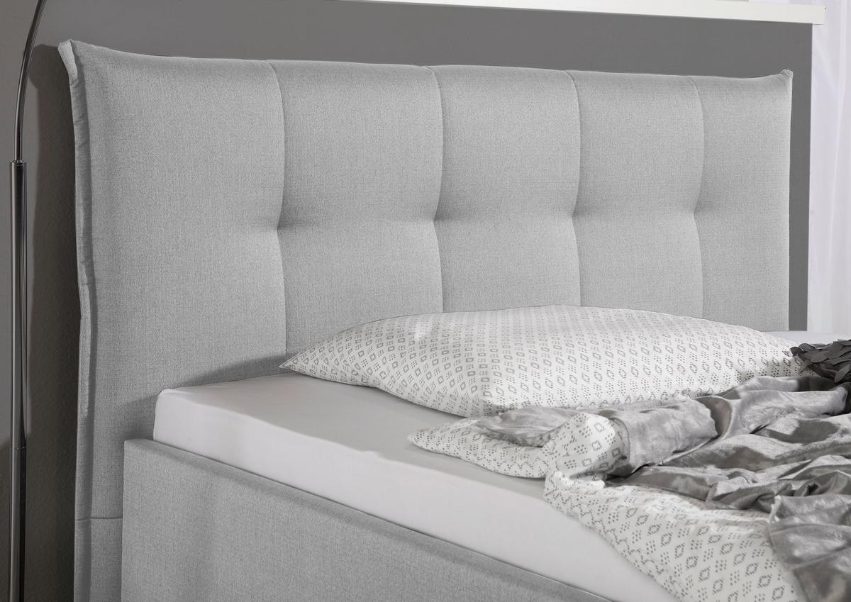 Polsterbett Fraser Hellgrau ca. 200x200 cm - Hellgrau/Alufarben, MODERN, Textil/Metall (200/200cm) - Livetastic