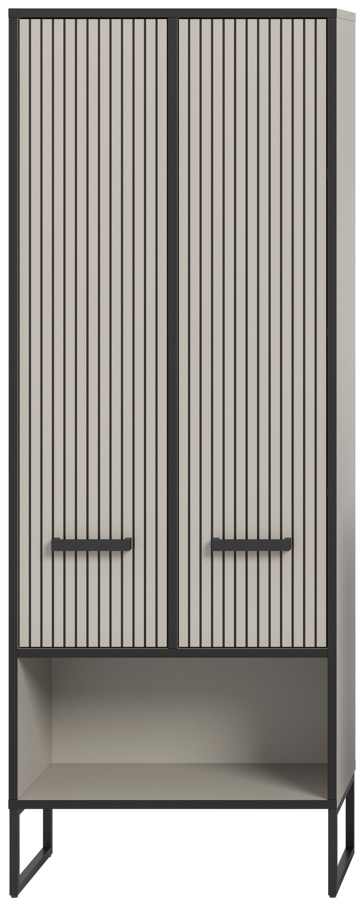 Hochschrank BAGNO ca.59x159x32cm Kaschmir - Kaschmir/Schwarz, MODERN, Holzwerkstoff/Metall (59/159/32cm) - MID.YOU