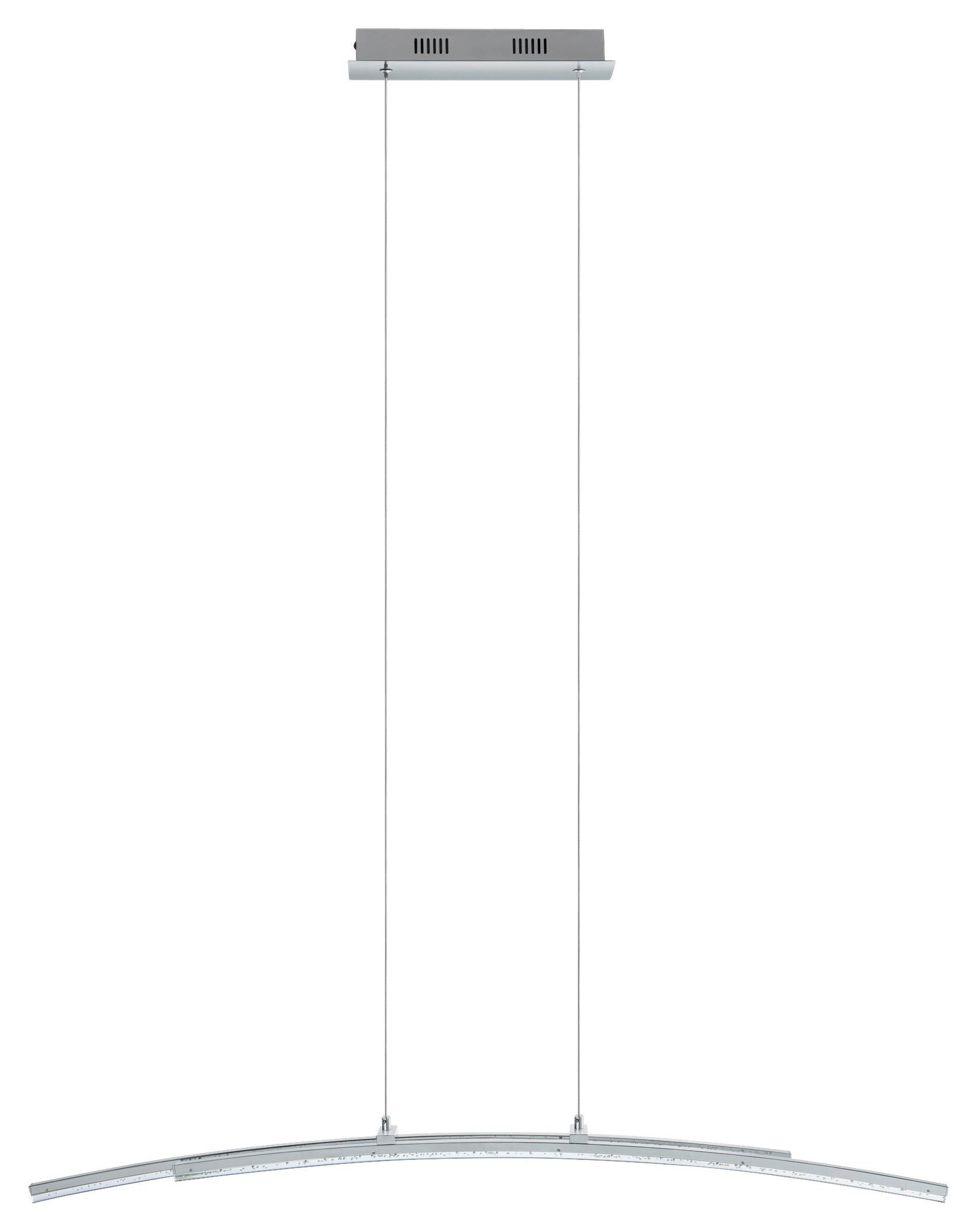 LED-Hängeleuchte Pertini in Chromfarben max. 10,8 Watt - Chromfarben/Transparent, MODERN, Kunststoff/Metall (96/8/150cm)