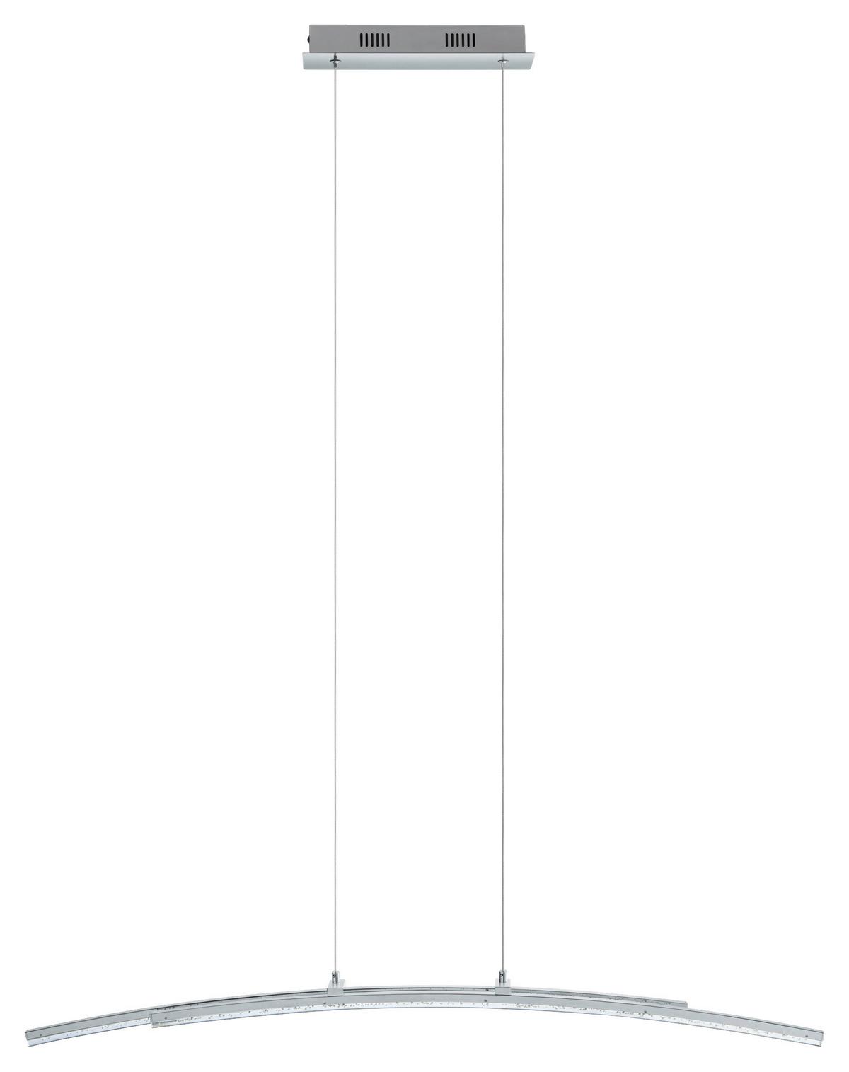 LED-Hängeleuchte Pertini in Chromfarben max. 10,8 Watt - Chromfarben/Transparent, MODERN, Kunststoff/Metall (96/8/150cm)