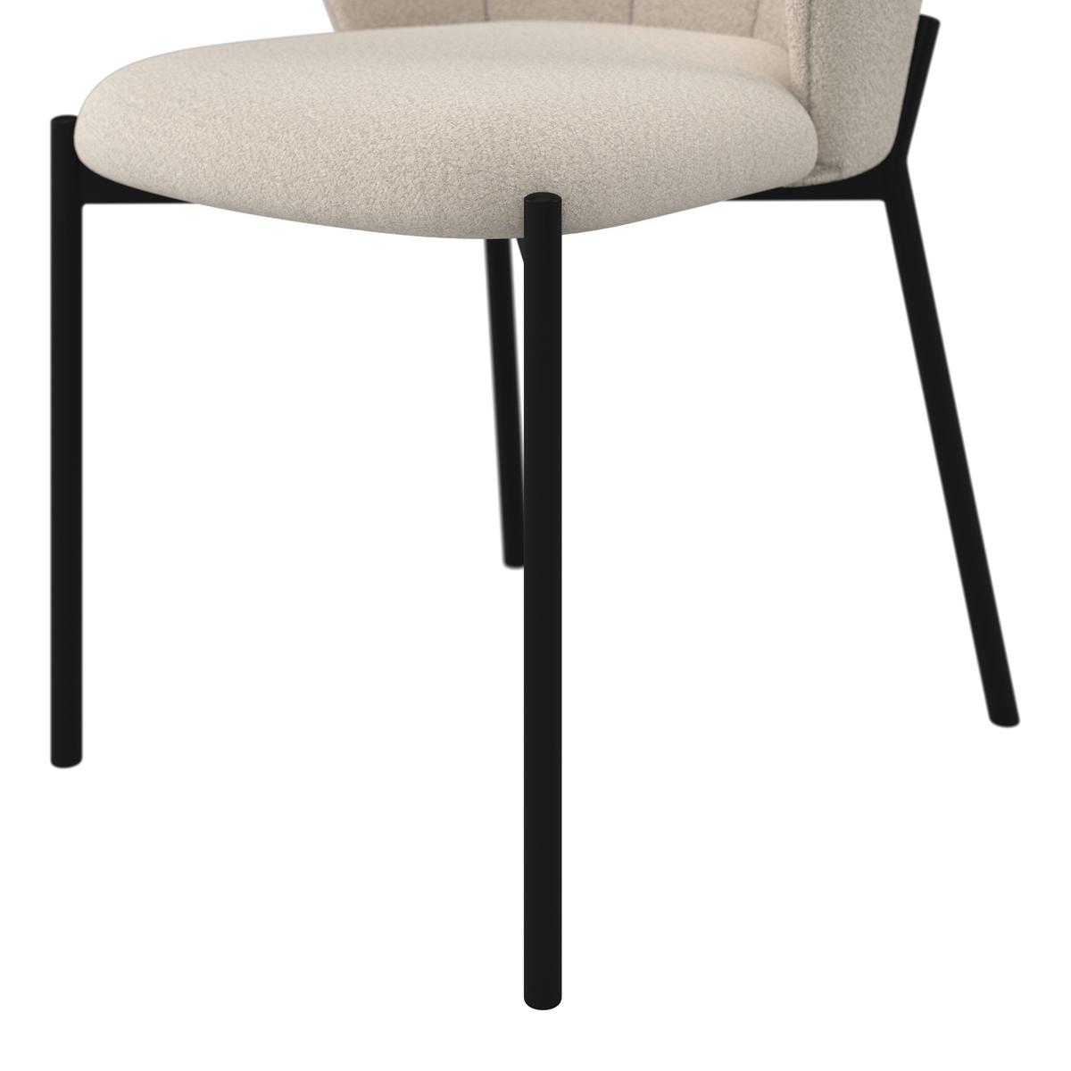 Stuhl Zoey Beige Chenille Gepolstert - Beige/Schwarz, MODERN, Holz/Textil (48/79/61cm) - Bessagi Home