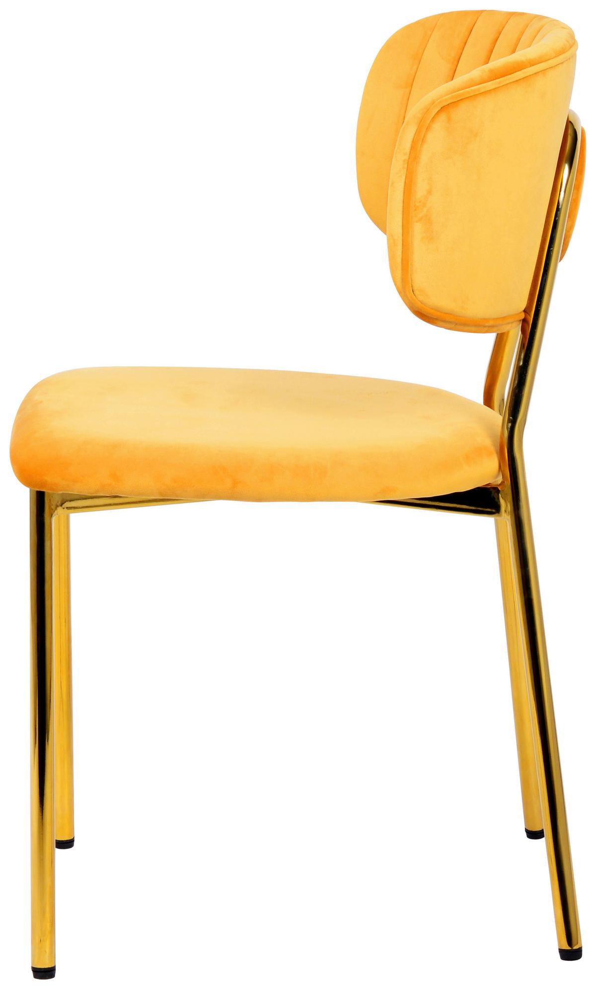 SET DE CHAISES GISELLE 125 - orange/doré, Design, métal/matière synthétique (47/80/51cm) - Kayoom