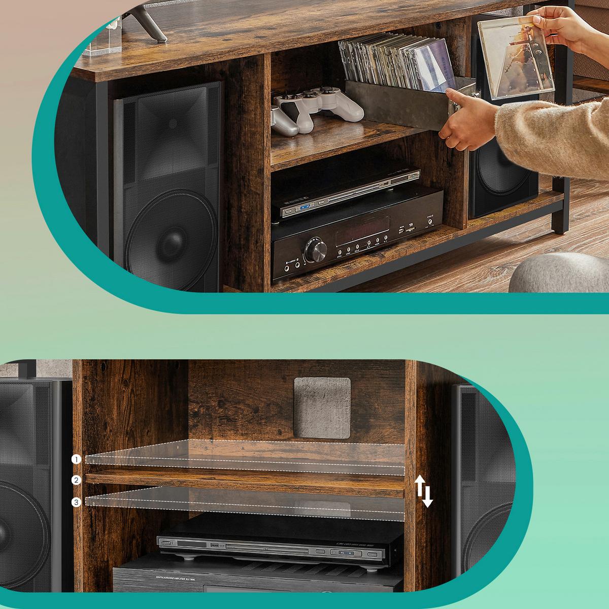 TV-ELEMENT TV STAND - Dunkelbraun/Schwarz, MODERN, Holzwerkstoff/Metall (120/50/40cm) - MID.YOU