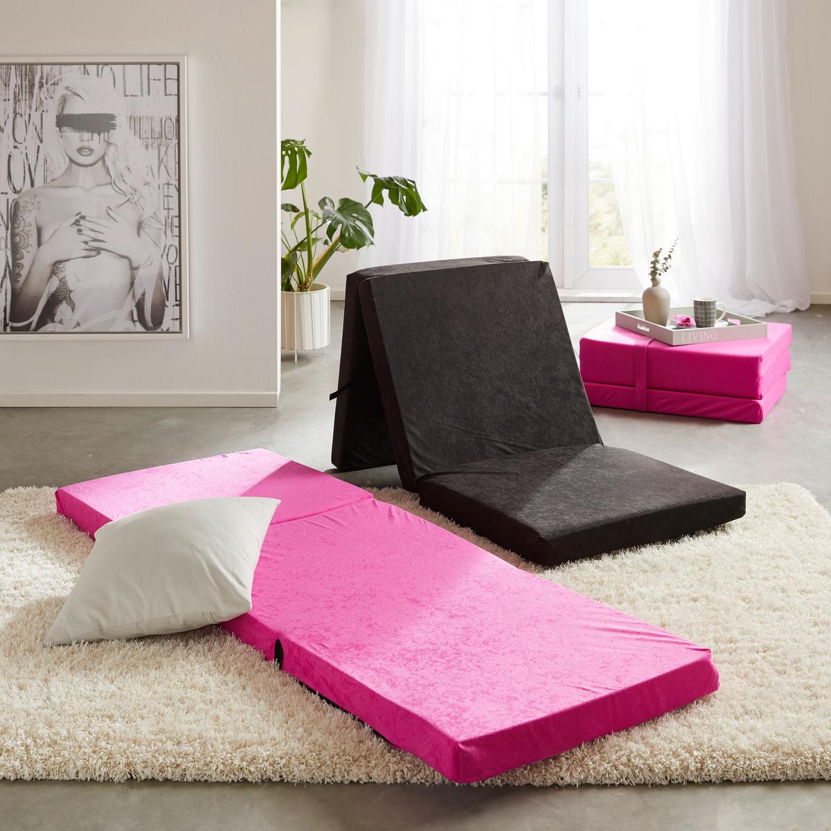 Sklopivi Madrac Anna - crna, Moderno, tekstil (65/186cm) - Modern Living