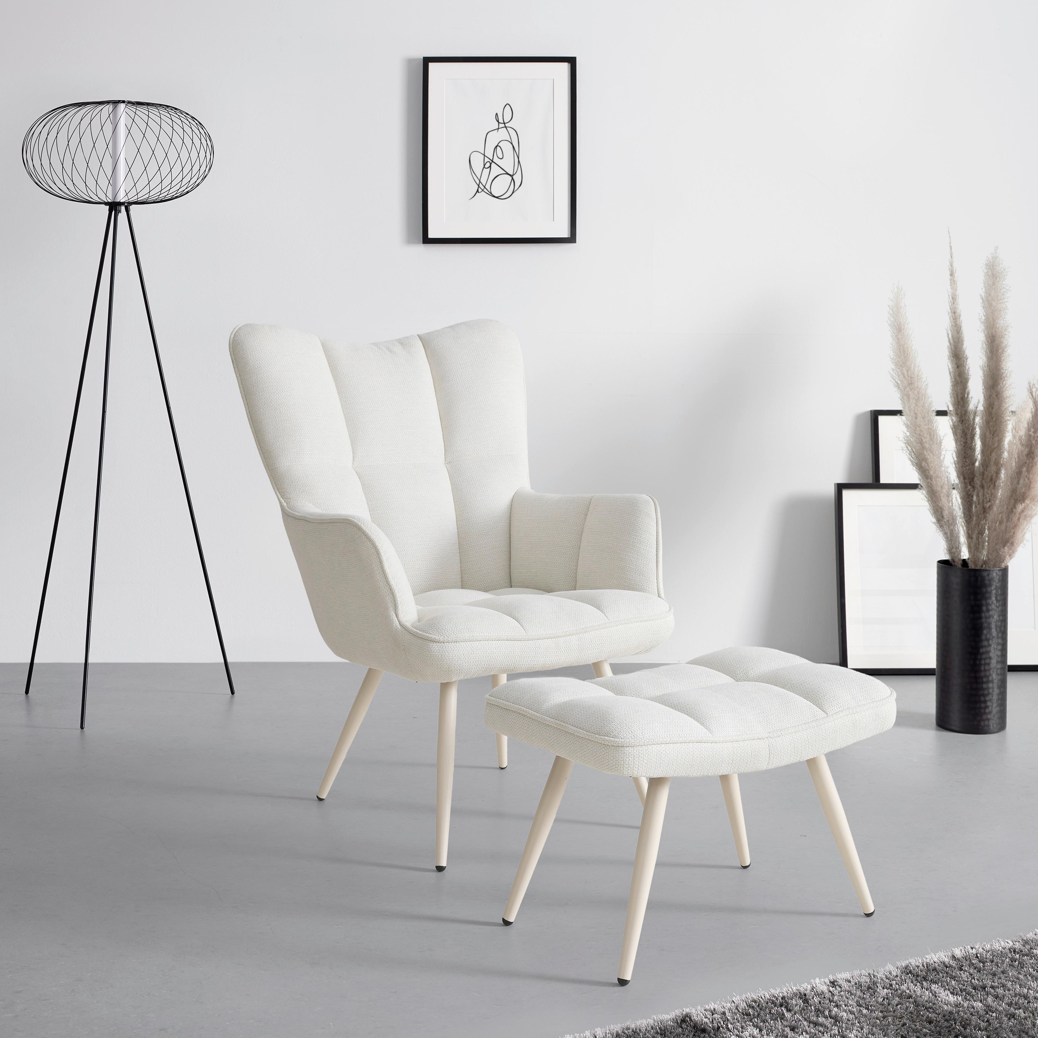 FÅTÖLJ ALEX -BASED- - beige/svart, Modern, metall/textil (68/100/78cm) - Based