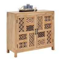 Comodă PATTERN - culoare natur/negru, Lifestyle, lemn/metal (95/87/40cm) - Zandiara