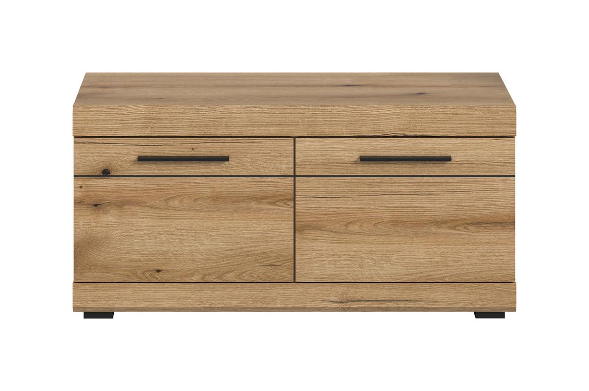 Garderobna Klop Scout, Barva Hrasta, Z Blazino - siva/temni hrast, Design, umetna masa/tekstil - Livetastic