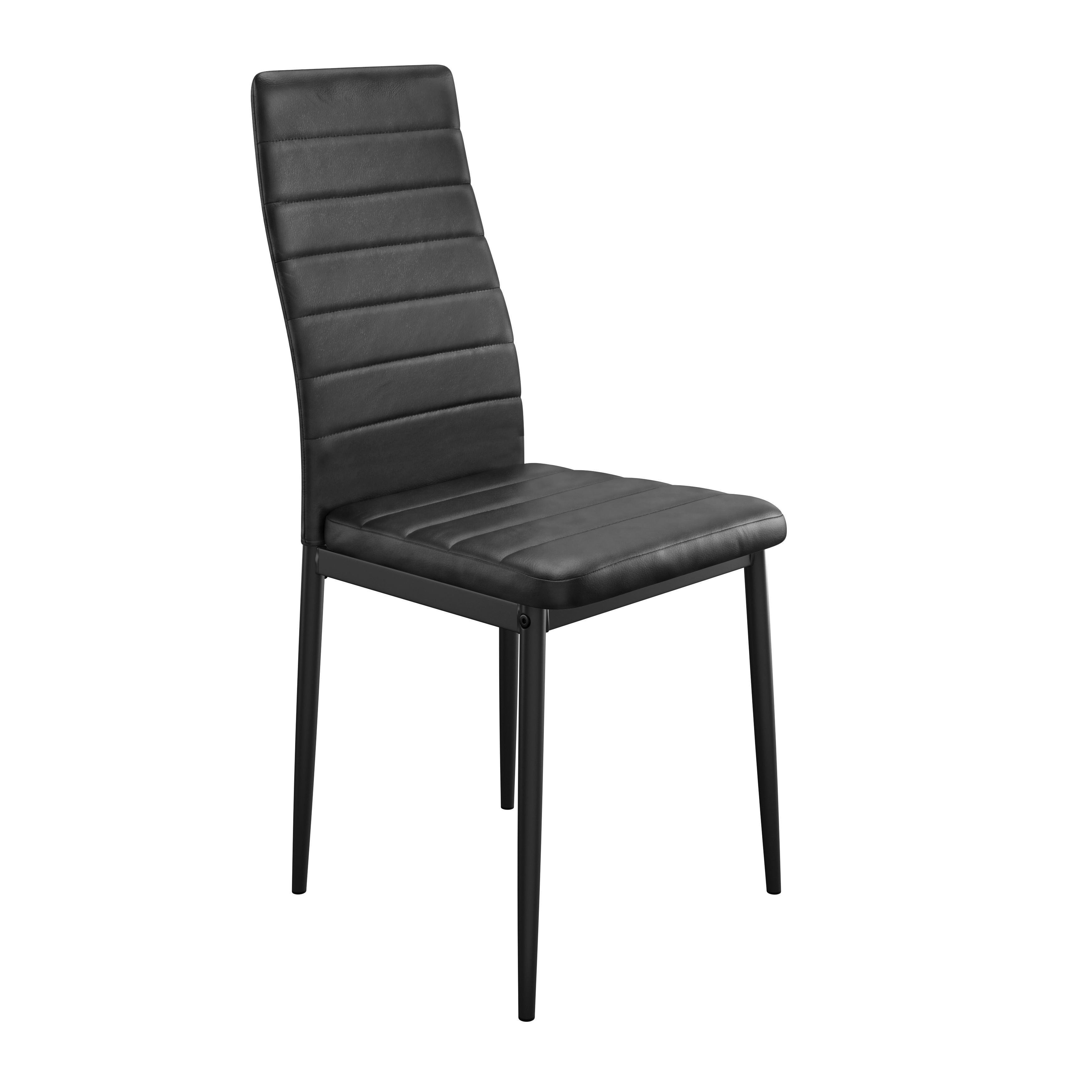 Stol Franzi, Črna, Videz Usnja - črna, Konvencionalno, kovina/tekstil (42/95/51cm) - Mömax